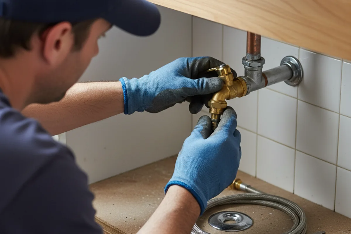 Shutoff valve and fitting work during Emergency Plumbing in Mackville
